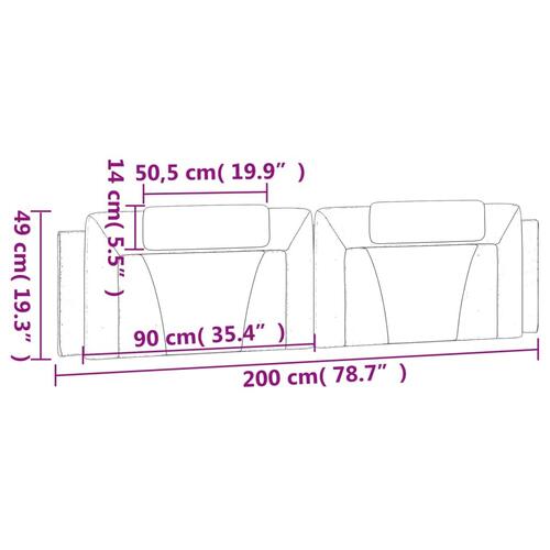 Gavlpude 200 cm kunstlæder grå
