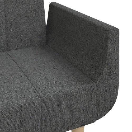2-personers sovesofa i stof med 2 puder - mørkegrå
