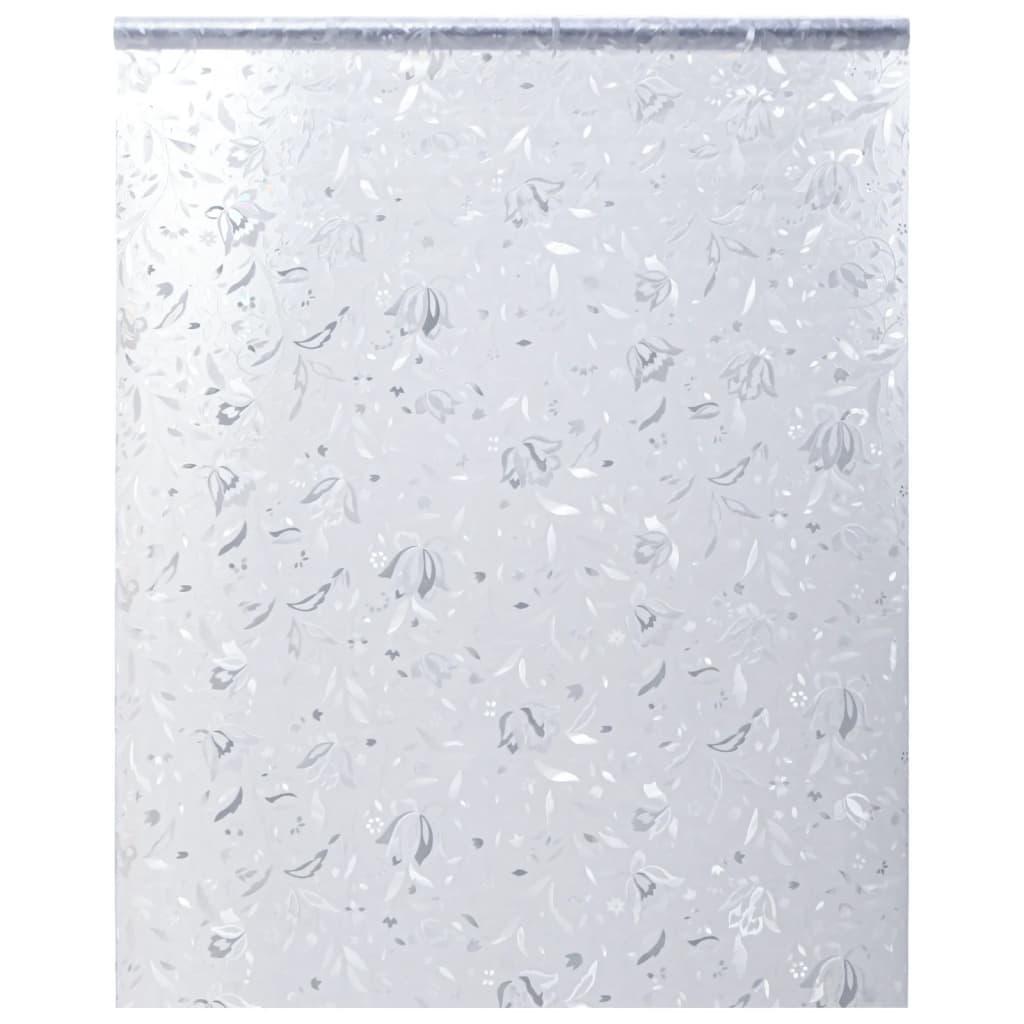 Vinduesfolie 90x500 cm blomstret mønster PVC matteret