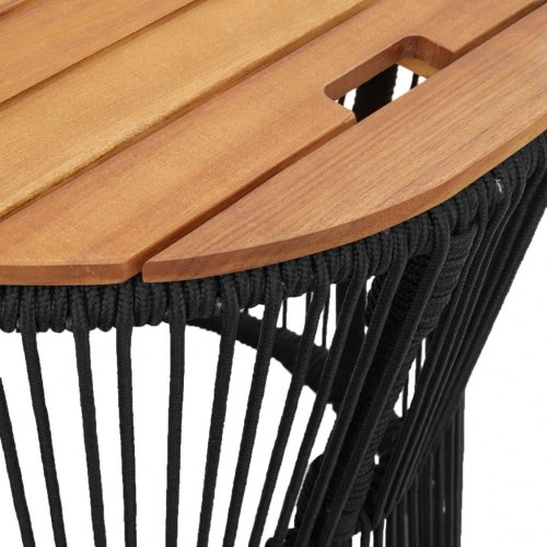 Haveborde 2 stk. med træplade polyrattan sort