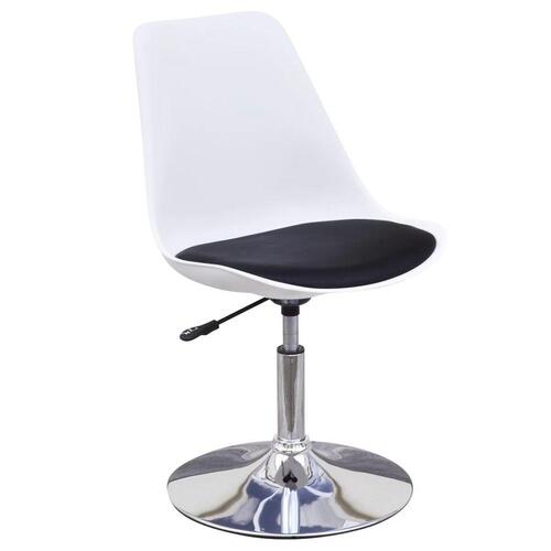 Drejelige spisebordsstole 4 stk. kunstlæder hvid og sort