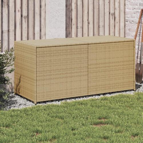 Opbevaringsboks til haven 283 l polyrattan beige