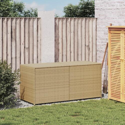 Opbevaringsboks til haven 283 l polyrattan beige