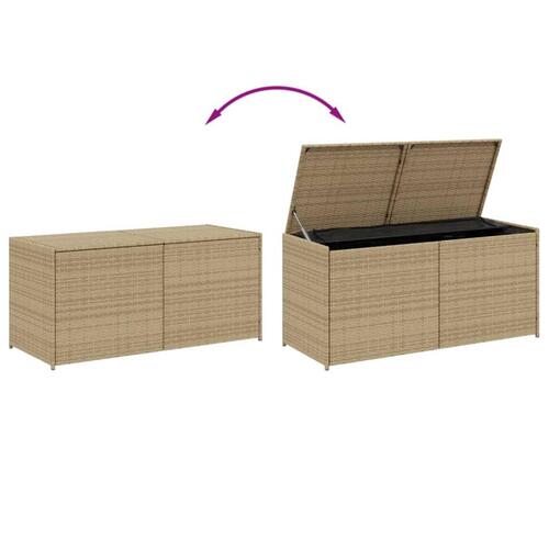 Opbevaringsboks til haven 283 l polyrattan beige