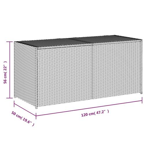 Opbevaringsboks til haven 283 l polyrattan beige