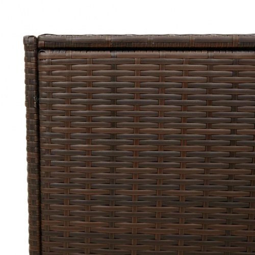 Opbevaringsboks med hjul 283 l i polyrattan - brun