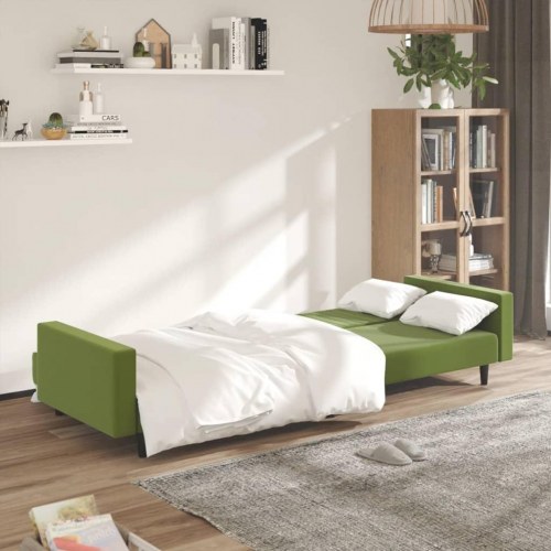 2-personers sovesofa i fløjl - lysegrøn