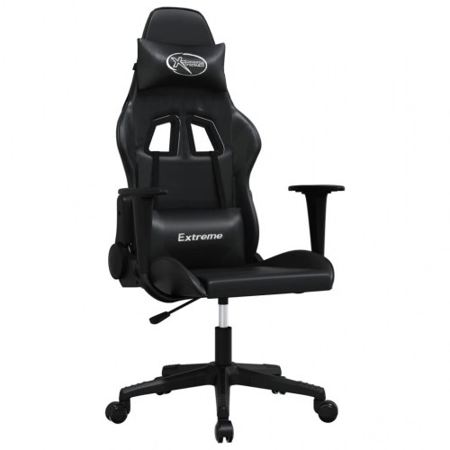 Gamingstol med massagefunktion i kunstlæder - sort