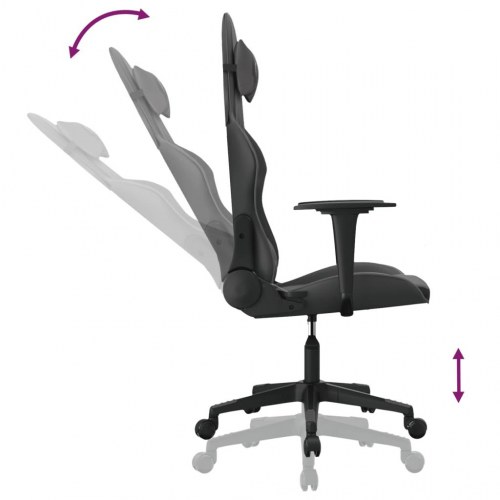 Gamingstol med massagefunktion i kunstlæder - sort