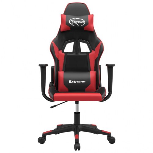Gamingstol med massagefunktion - sort/rød