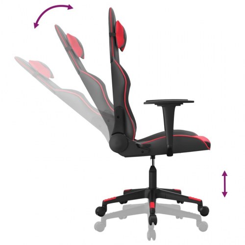 Gamingstol med massagefunktion - sort/rød