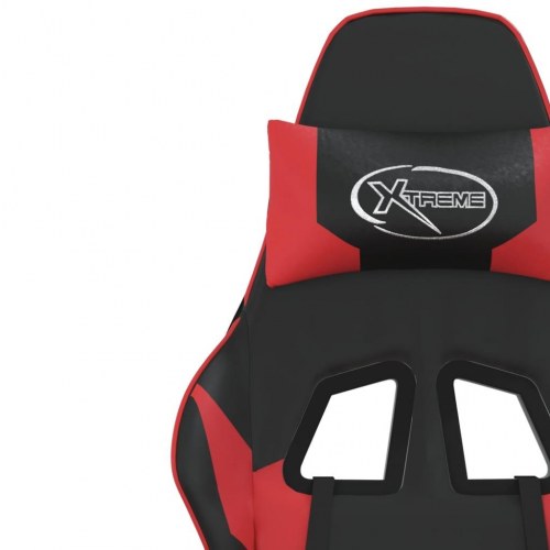Gamingstol med massagefunktion - sort/rød