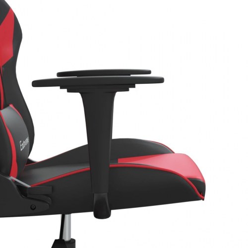 Gamingstol med massagefunktion - sort/rød