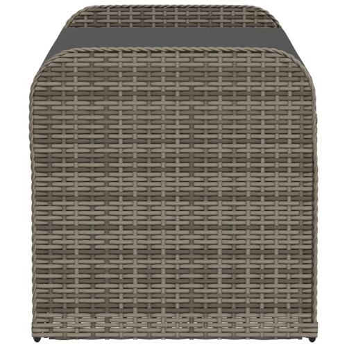 Opbevaringsbænk med hynde 115x51x52 cm polyrattan grå