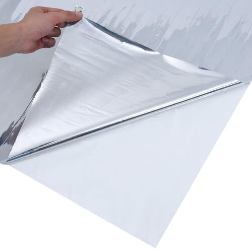 Solfilm 45x1000 cm reflekterende effekt PVC sølvfarvet