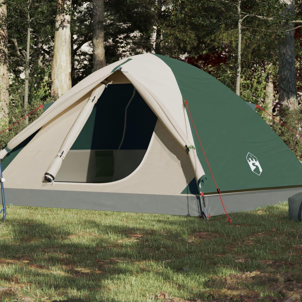 3-personers Campingtelt Vandafvisende Kuppel Grøn