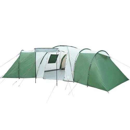 12-personers campingtelt 840x720x200 cm 185T taft grøn