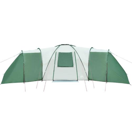 12-personers campingtelt 840x720x200 cm 185T taft grøn
