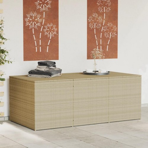 Opbevaringsboks til haven 984 l polyrattan beige
