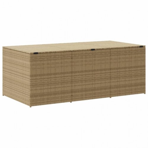 Opbevaringsboks til haven 984 l polyrattan beige