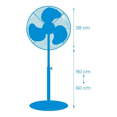 Fritstående ventilator EDM Mat bagpå 80 W Ø 50 cm industriel