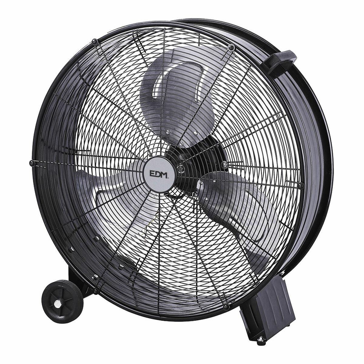 Gulvventilator EDM Sort 180 W Ø 60 cm industriel