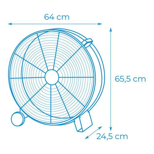 Gulvventilator EDM Sort 180 W Ø 60 cm industriel
