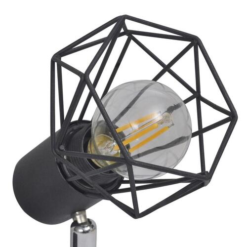 Spotlight med 4 LED-pærer industriel stil sort