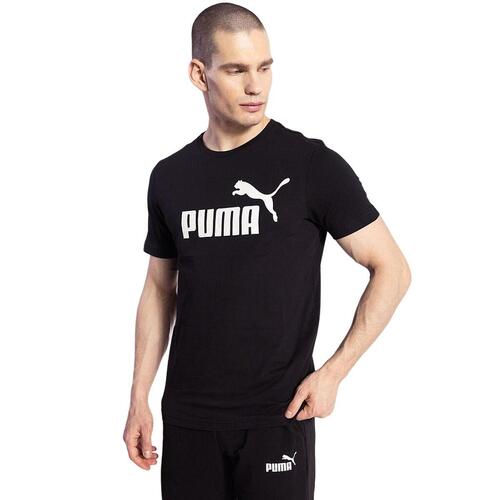 Kortærmet T-shirt til Mænd Puma ESS LOGO TEE 586666 01 Sort M