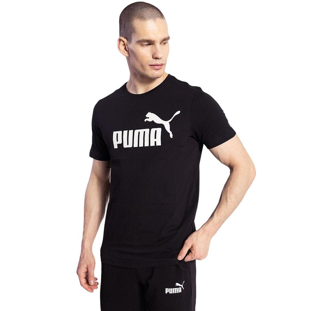 Kortærmet T-shirt til Mænd Puma ESS LOGO TEE 586666 01 Sort M