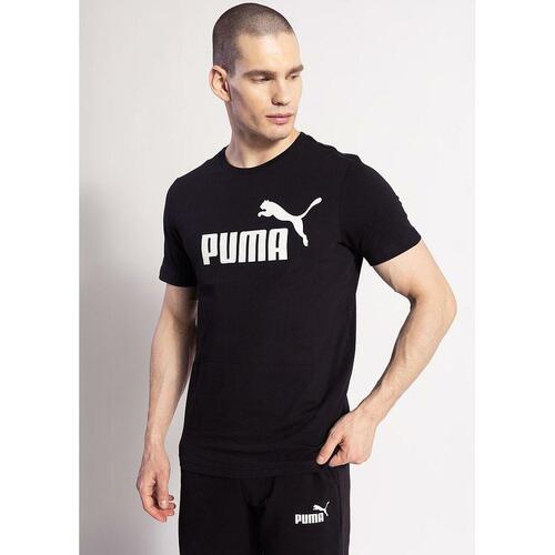 Kortærmet T-shirt til Mænd Puma ESS LOGO TEE 586666 01 Sort M