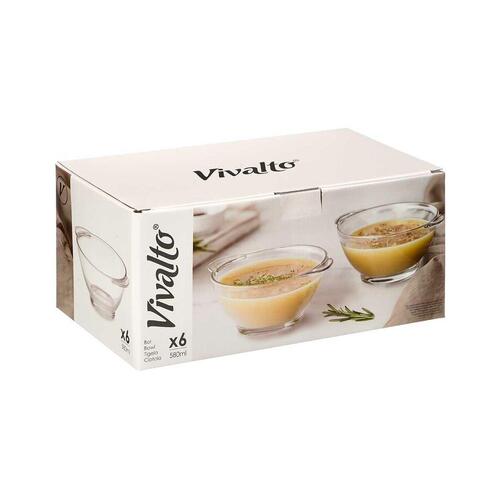 Skåle til suppe Gennemsigtig 580 ml Med håndtag Suppe (24 enheder)