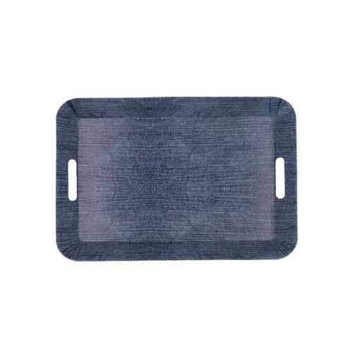 Morgenmadsbakke Quid Habitat Blå Plastik 37 x 27 x 4,5 cm Med håndtag Denim