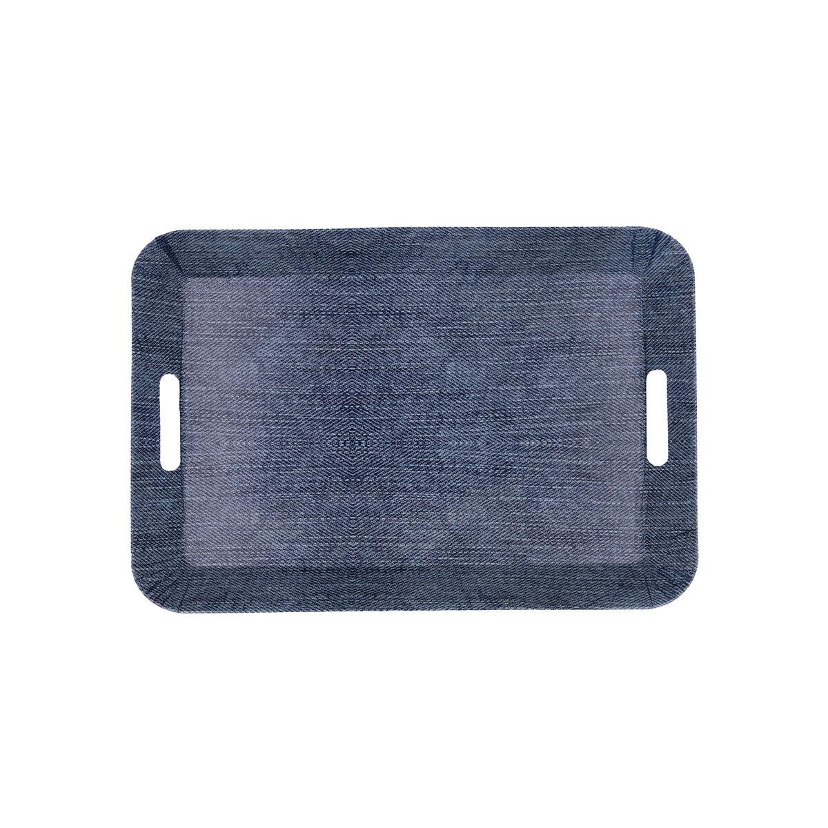 Morgenmadsbakke Quid Habitat Blå Plastik 37 x 27 x 4,5 cm Med håndtag Denim