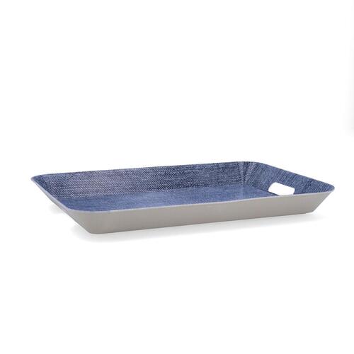 Morgenmadsbakke Quid Habitat Blå Plastik 37 x 27 x 4,5 cm Med håndtag Denim