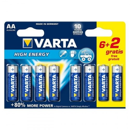 Varta Longlife Power AA LR6 alkaline batterier 1,5 V - 8 stk (6+2)