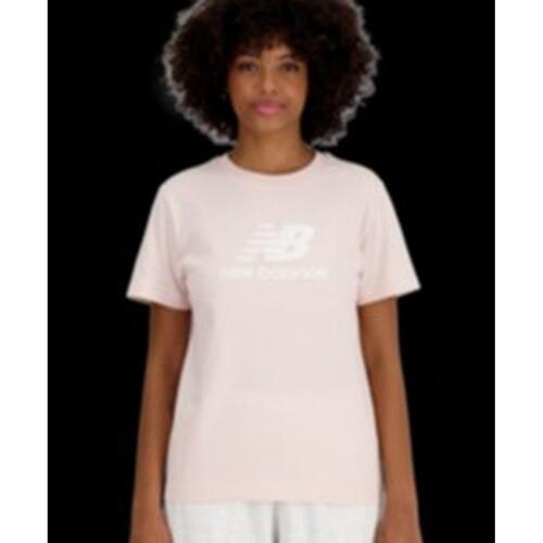 Kortærmet T-shirt til Kvinder New Balance ESSENJERSEY LOGO WT41502 OUK Pink S