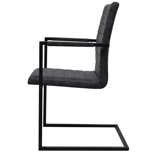 Spisebordsstole med cantilever 2 stk. kunstlæder sort