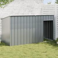 Hundehus med tag 196x91x110 cm galvaniseret stål antracitgrå