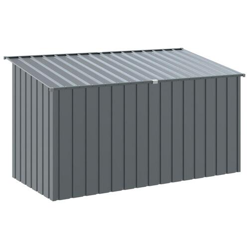 Hundehus med tag 196x91x110 cm galvaniseret stål antracitgrå