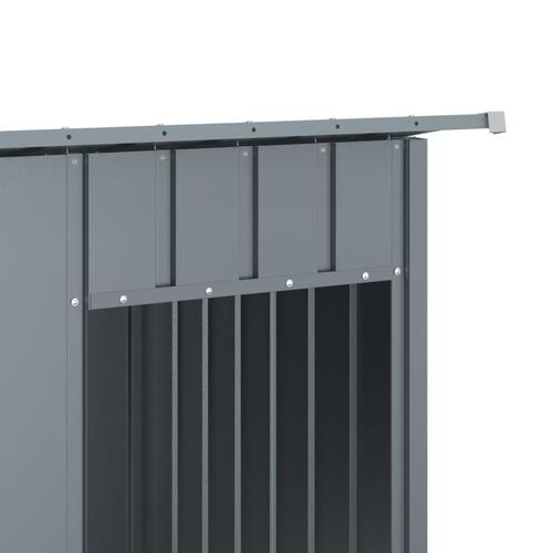 Hundehus med tag 196x91x110 cm galvaniseret stål antracitgrå