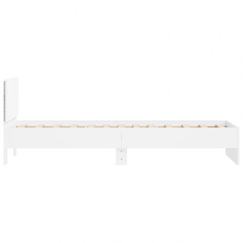 Sengeramme med sengegavl og LED-lys 90 x 190 cm - hvid
