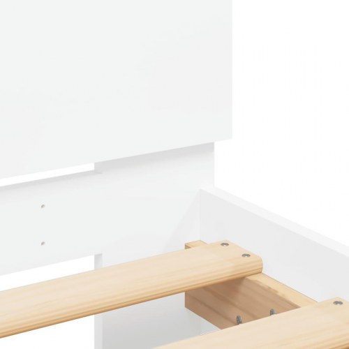 Sengeramme med sengegavl og LED-lys 90 x 190 cm - hvid
