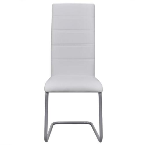 Spisebordsstole med cantilever 2 stk. kunstlæder hvid