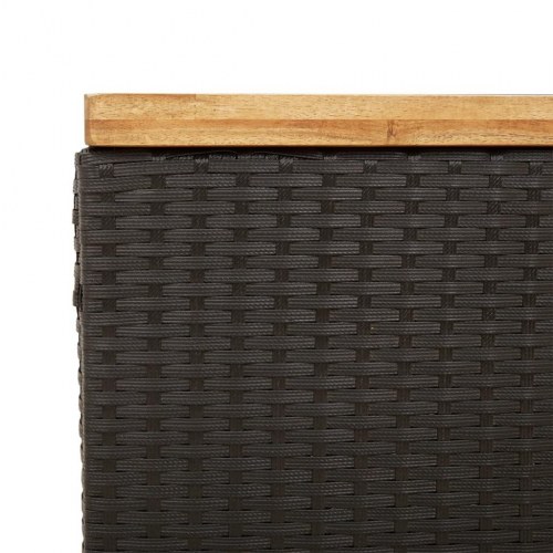 Opbevaringsboks til haven 110x55x63 cm polyrattan akacie sort