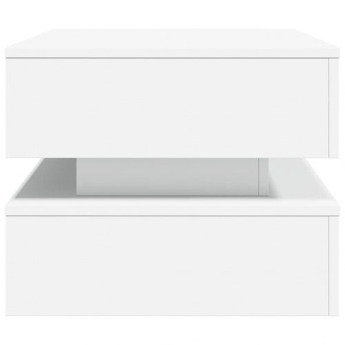 Sofabord med LED-lys 90x50x40 cm hvid