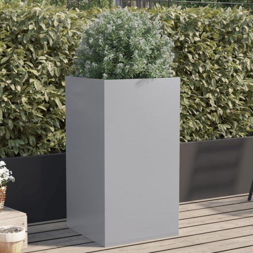 Plantekasse i galvaniseret stål - sølvfarvet 42 x 38 x 75 cm