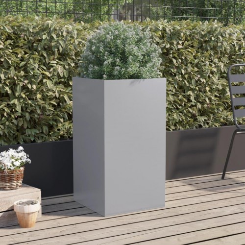 Plantekasse i galvaniseret stål - sølvfarvet 42 x 38 x 75 cm