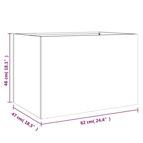 Plantekasse 62 x 47 x 46 cm - sølvfarvet