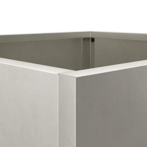 Plantekasser 2 stk. 49x47x46 cm rustfrit stål sølvfarvet